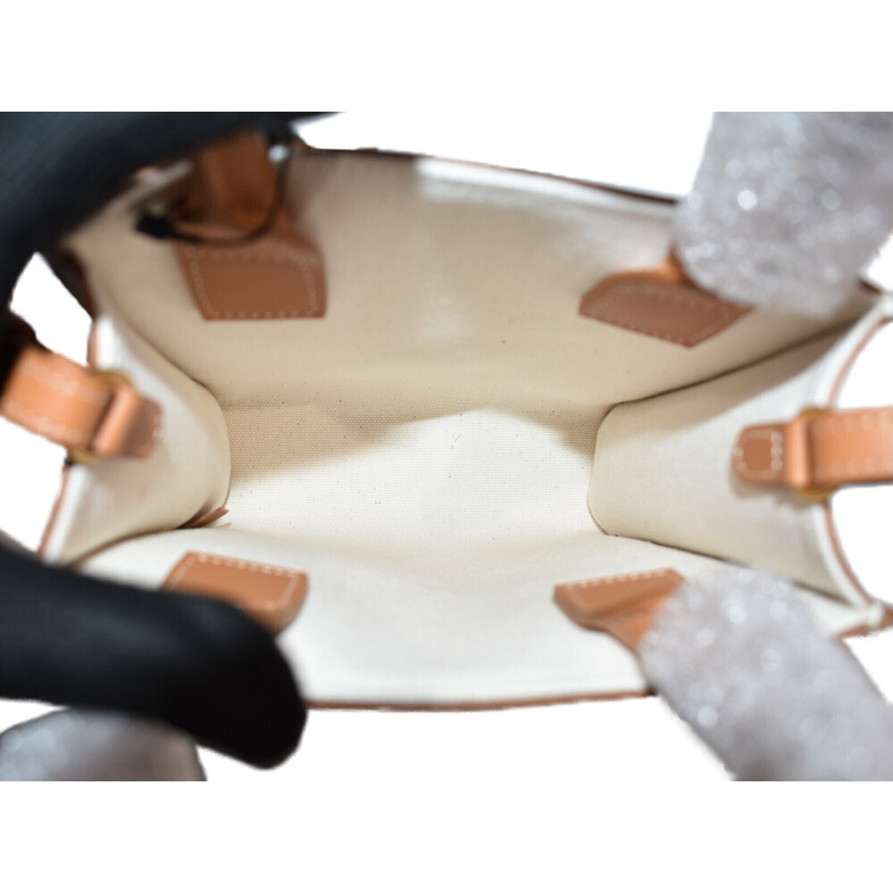 Celine Vertical Cabas bag White brown leather shoulder handbag - Picture 6 of 7